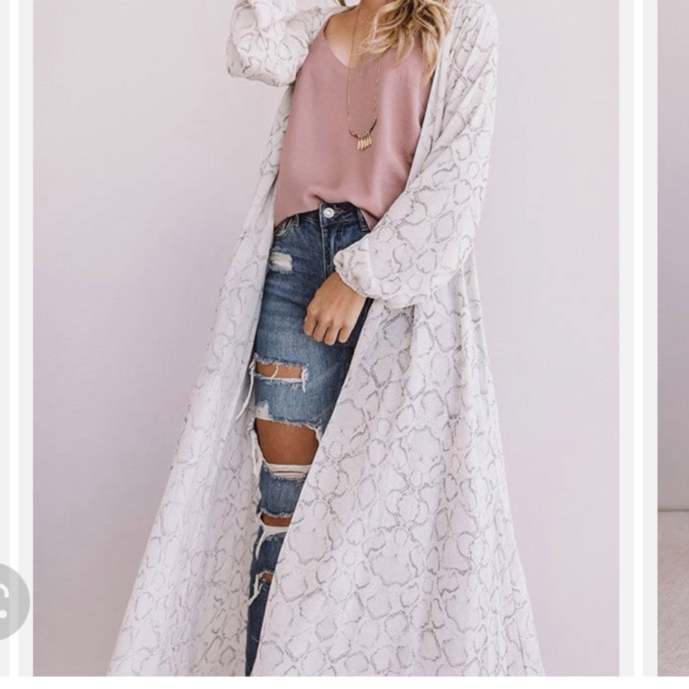BuddyLove Stoney Duster in White Snakeskin